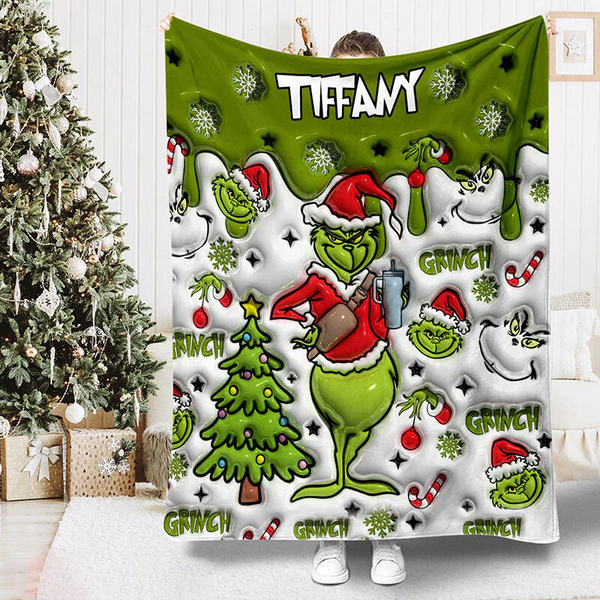 Personalized Name Blanket with Snowflake Pattern Funny Christmas Gift